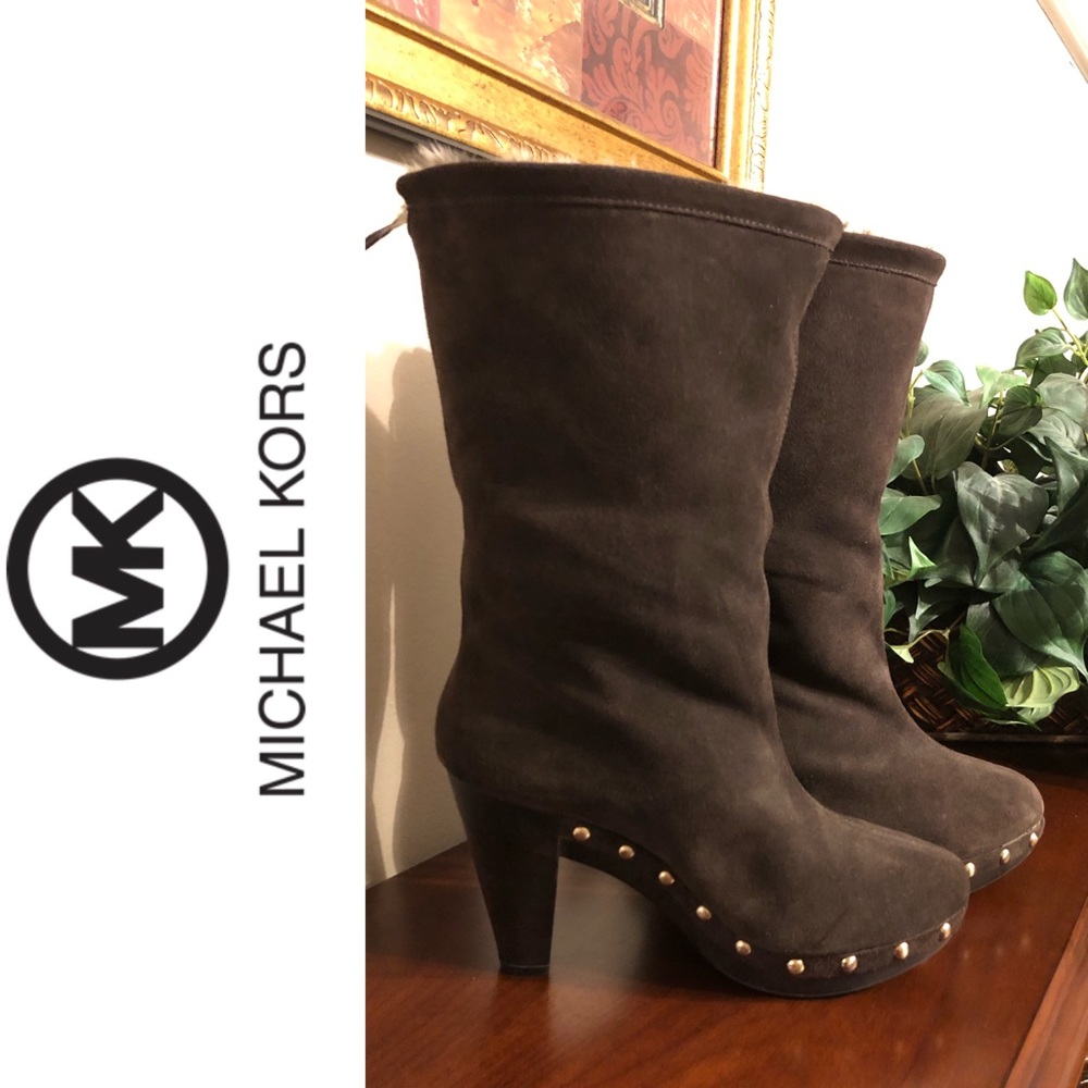 Michael Kors Sued and faux Fur lined Heel Boots